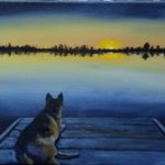 Pet Portrait "Sunset at the Lake." 2017 (Private Collection)